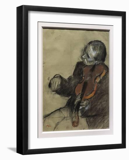 Sitting violinist-Edgar Degas-Framed Giclee Print