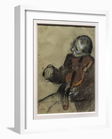 Sitting violinist-Edgar Degas-Framed Giclee Print