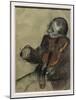 Sitting violinist-Edgar Degas-Mounted Giclee Print