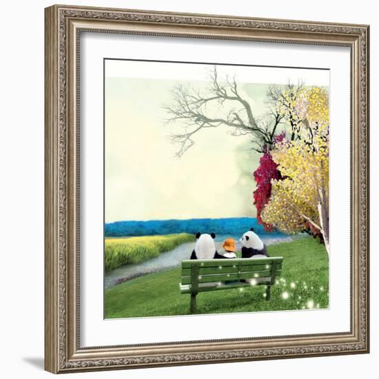 Sitting With Pandas-Nancy Tillman-Framed Premium Giclee Print