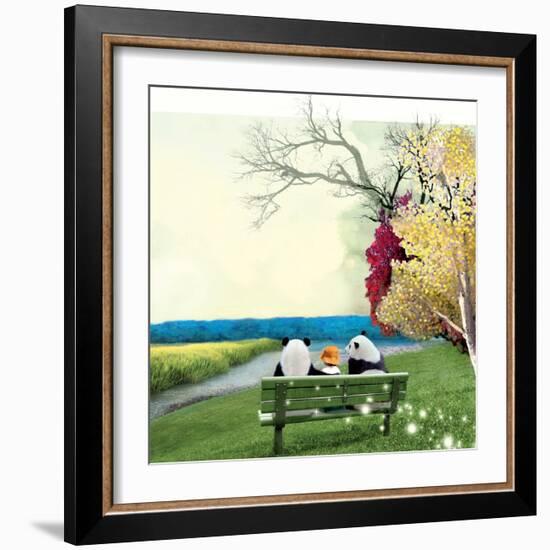 Sitting With Pandas-Nancy Tillman-Framed Premium Giclee Print