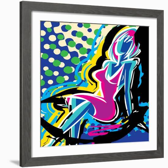 Sitting-Ray Lengele-Framed Art Print