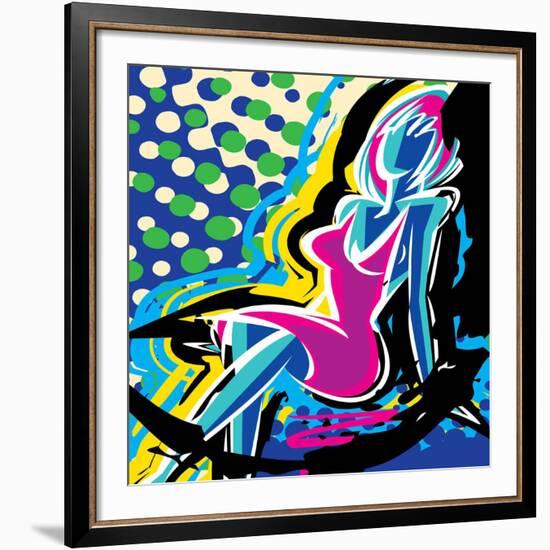 Sitting-Ray Lengele-Framed Art Print