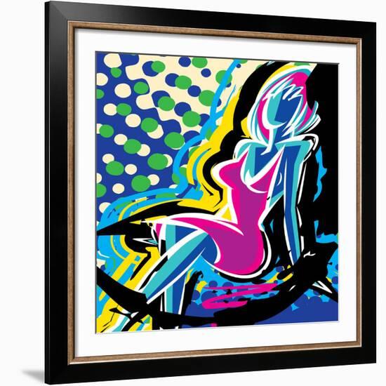 Sitting-Ray Lengele-Framed Art Print