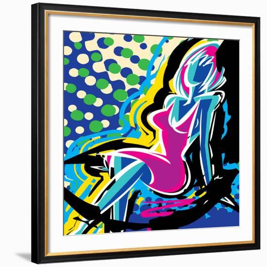 Sitting-Ray Lengele-Framed Art Print