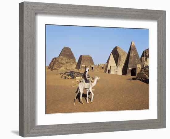Situated a Short Distance East of Nile, Ancient Pyramids of Meroe are an Important Burial Ground-Nigel Pavitt-Framed Photographic Print
