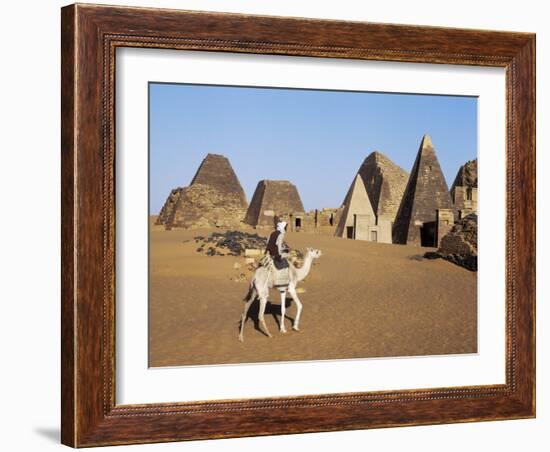 Situated a Short Distance East of Nile, Ancient Pyramids of Meroe are an Important Burial Ground-Nigel Pavitt-Framed Photographic Print