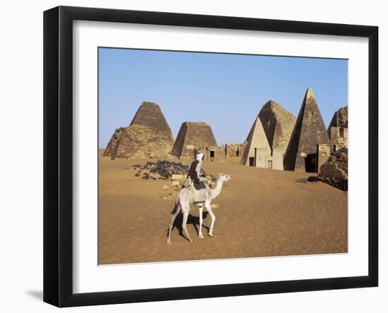 Situated a Short Distance East of Nile, Ancient Pyramids of Meroe are an Important Burial Ground-Nigel Pavitt-Framed Photographic Print