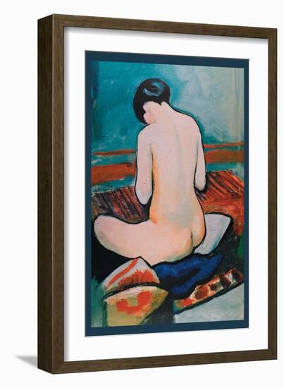 Sitzender Akt Auf Kissen-Auguste Macke-Framed Art Print