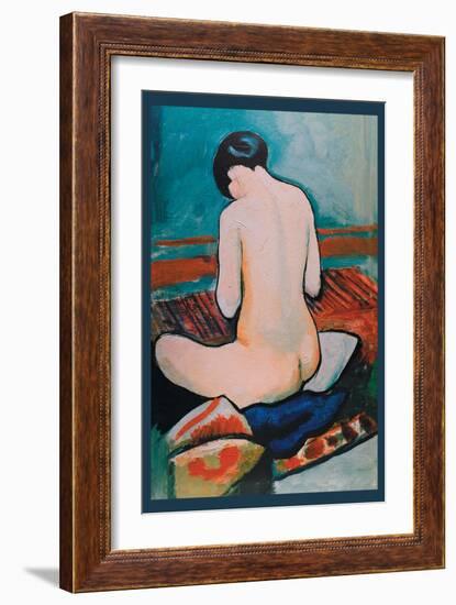 Sitzender Akt Auf Kissen-Auguste Macke-Framed Art Print