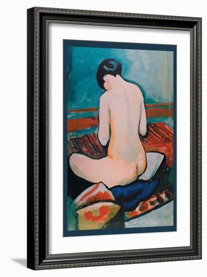 Sitzender Akt Auf Kissen-Auguste Macke-Framed Art Print