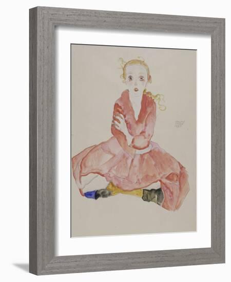 Sitzendes Maedchen, 1911-Egon Schiele-Framed Giclee Print