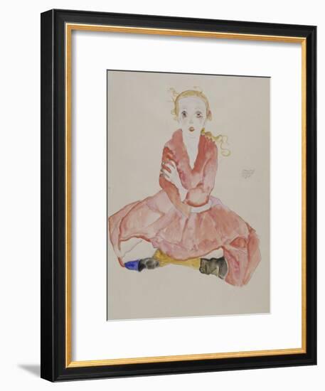 Sitzendes Maedchen, 1911-Egon Schiele-Framed Giclee Print