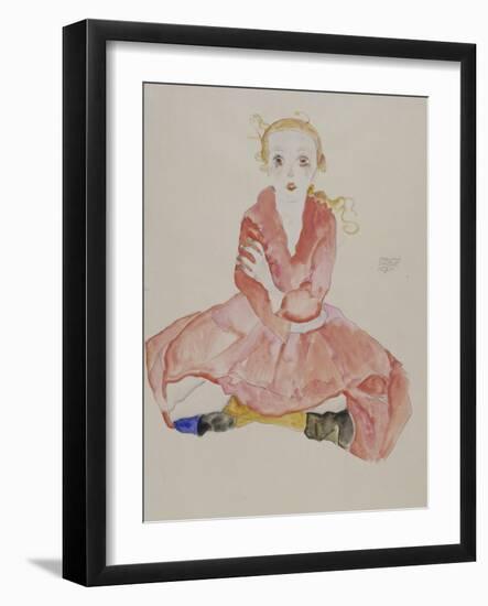 Sitzendes Maedchen, 1911-Egon Schiele-Framed Giclee Print