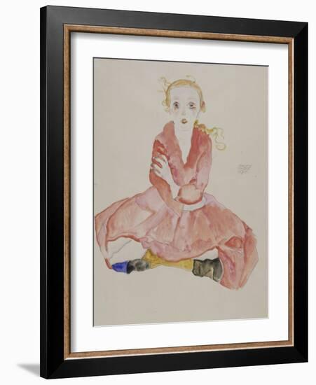 Sitzendes Maedchen, 1911-Egon Schiele-Framed Giclee Print