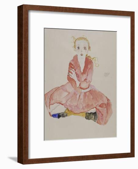 Sitzendes Maedchen, 1911-Egon Schiele-Framed Giclee Print