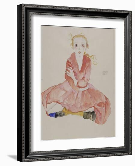 Sitzendes Maedchen, 1911-Egon Schiele-Framed Giclee Print