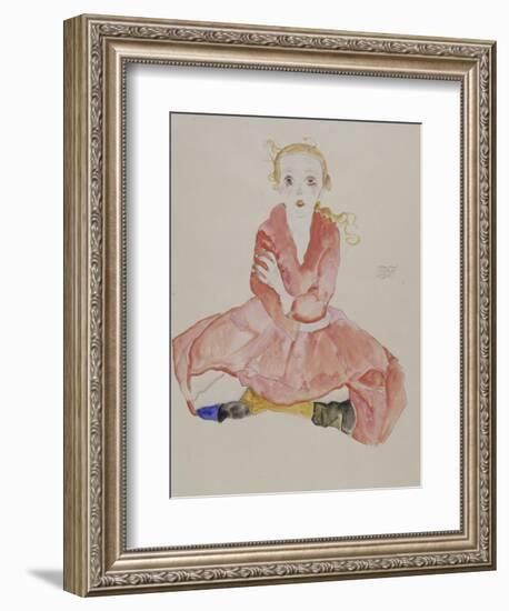 Sitzendes Maedchen, 1911-Egon Schiele-Framed Giclee Print