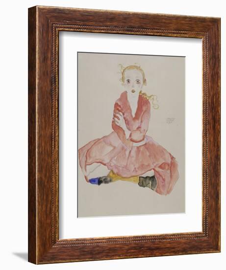 Sitzendes Maedchen, 1911-Egon Schiele-Framed Giclee Print