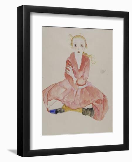 Sitzendes Maedchen, 1911-Egon Schiele-Framed Giclee Print