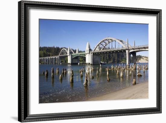 Siuslaw River Bridge, Built in 1936, on Highway 101, Florence, Oregon, USA-Jamie & Judy Wild-Framed Photographic Print