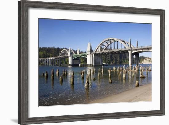 Siuslaw River Bridge, Built in 1936, on Highway 101, Florence, Oregon, USA-Jamie & Judy Wild-Framed Photographic Print