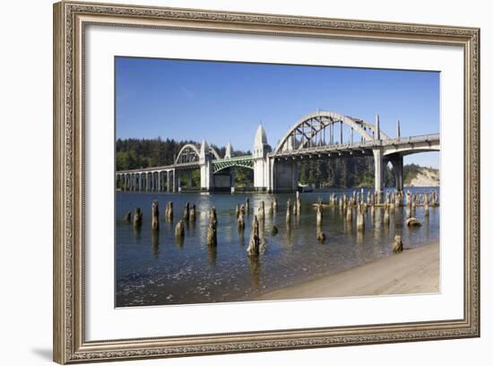 Siuslaw River Bridge, Built in 1936, on Highway 101, Florence, Oregon, USA-Jamie & Judy Wild-Framed Photographic Print