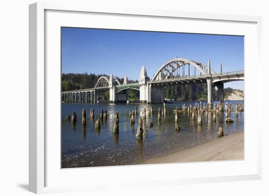 Siuslaw River Bridge, Built in 1936, on Highway 101, Florence, Oregon, USA-Jamie & Judy Wild-Framed Photographic Print