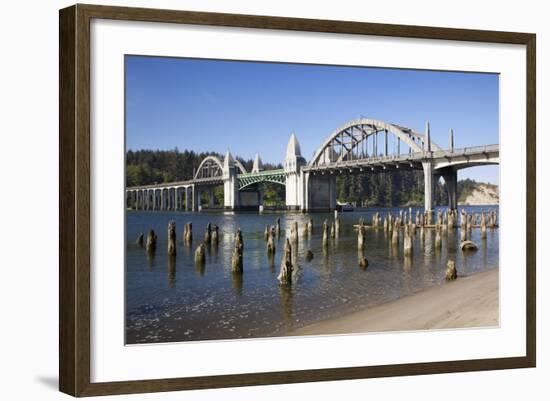 Siuslaw River Bridge, Built in 1936, on Highway 101, Florence, Oregon, USA-Jamie & Judy Wild-Framed Photographic Print