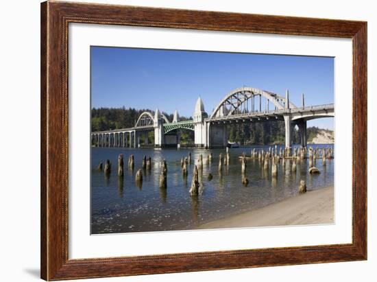 Siuslaw River Bridge, Built in 1936, on Highway 101, Florence, Oregon, USA-Jamie & Judy Wild-Framed Photographic Print