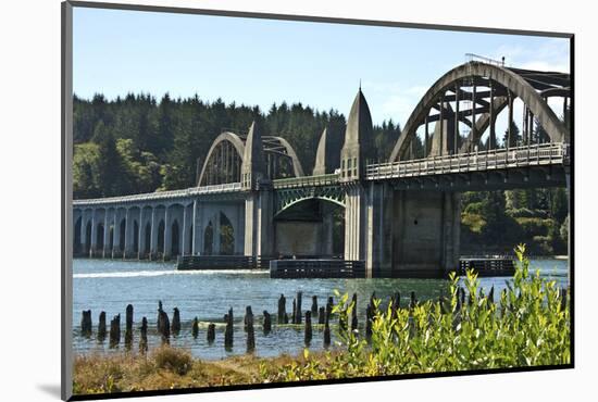 Siuslaw River Bridge, Old Town, Florence, Oregon, USA.-Michel Hersen-Mounted Photographic Print