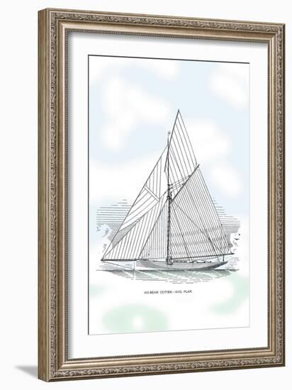 Six-Beam Cutter Sail Plan-Charles P. Kunhardt-Framed Art Print