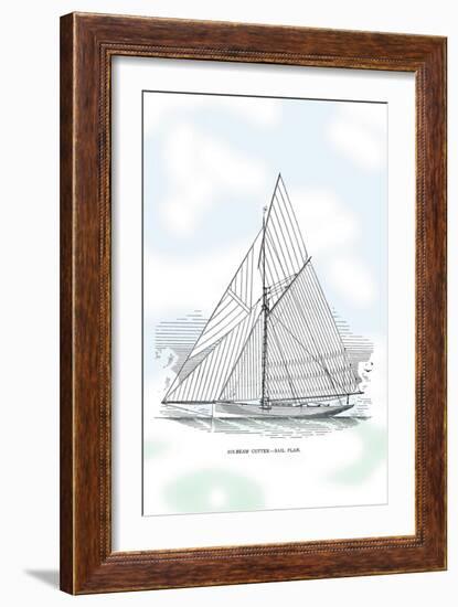 Six-Beam Cutter Sail Plan-Charles P. Kunhardt-Framed Art Print