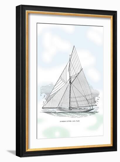 Six-Beam Cutter Sail Plan-Charles P. Kunhardt-Framed Art Print