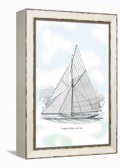 Six-Beam Cutter Sail Plan-Charles P. Kunhardt-Framed Stretched Canvas