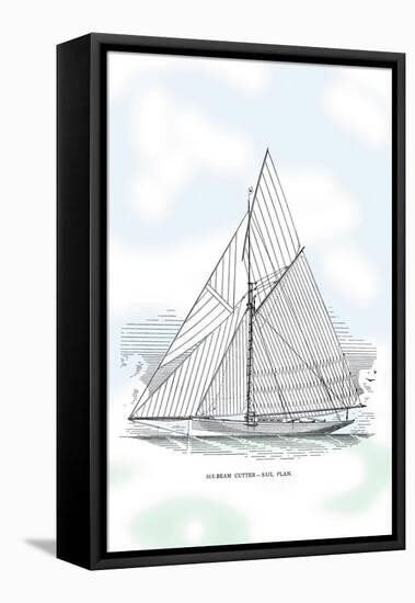 Six-Beam Cutter Sail Plan-Charles P. Kunhardt-Framed Stretched Canvas