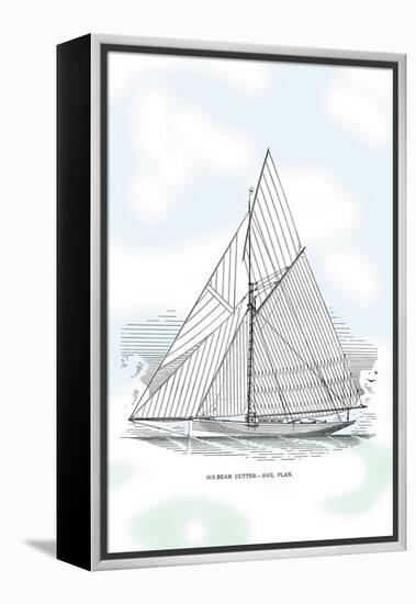 Six-Beam Cutter Sail Plan-Charles P. Kunhardt-Framed Stretched Canvas