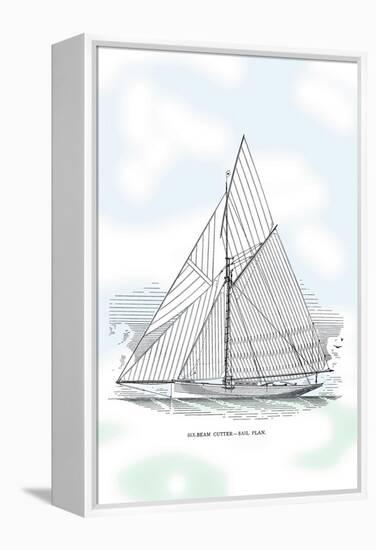 Six-Beam Cutter Sail Plan-Charles P. Kunhardt-Framed Stretched Canvas