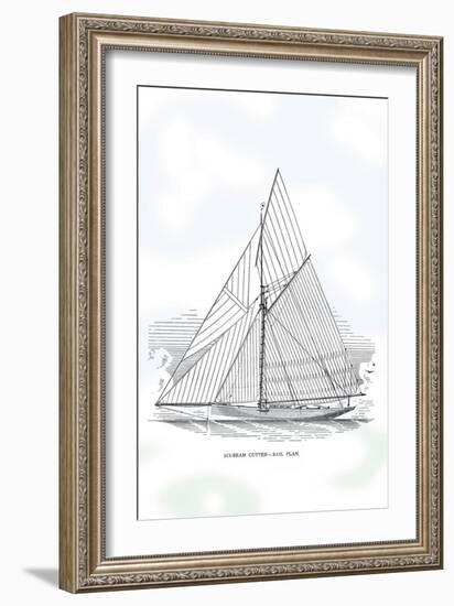 Six-Beam Cutter Sail Plan-Charles P. Kunhardt-Framed Art Print