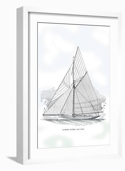 Six-Beam Cutter Sail Plan-Charles P. Kunhardt-Framed Art Print