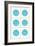 Six Blue Happy Faces-null-Framed Art Print