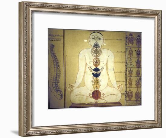 Six Chakras Representing the Plexuses of the Human Body, Tanjore, Tamil Nadu, C1850-null-Framed Giclee Print