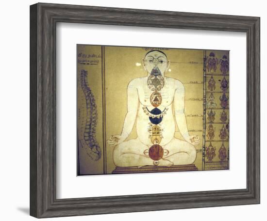 Six Chakras Representing the Plexuses of the Human Body, Tanjore, Tamil Nadu, C1850-null-Framed Giclee Print