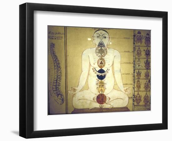 Six Chakras Representing the Plexuses of the Human Body, Tanjore, Tamil Nadu, C1850-null-Framed Giclee Print