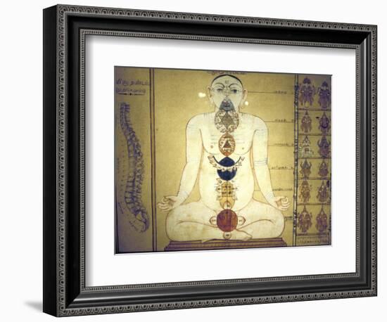 Six Chakras Representing the Plexuses of the Human Body, Tanjore, Tamil Nadu, C1850-null-Framed Giclee Print