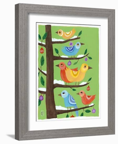 Six Christmas Birds-Nathaniel Mather-Framed Giclee Print