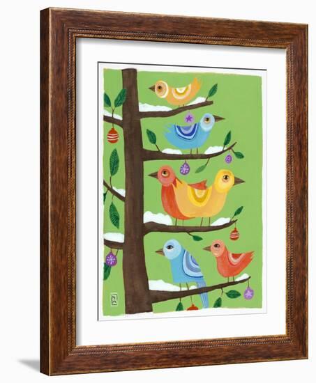 Six Christmas Birds-Nathaniel Mather-Framed Giclee Print