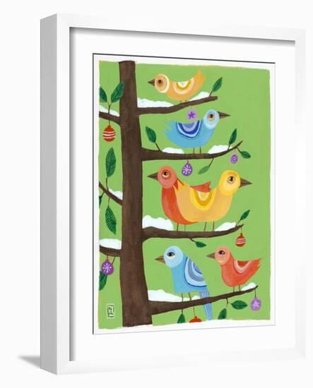 Six Christmas Birds-Nathaniel Mather-Framed Giclee Print