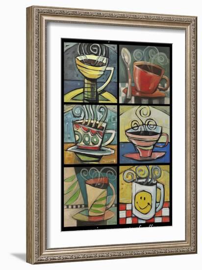 Six Cups Coffee Quote-Tim Nyberg-Framed Premium Giclee Print