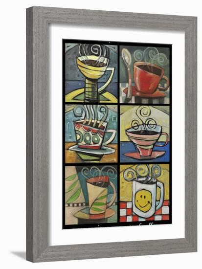 Six Cups Coffee Quote-Tim Nyberg-Framed Premium Giclee Print